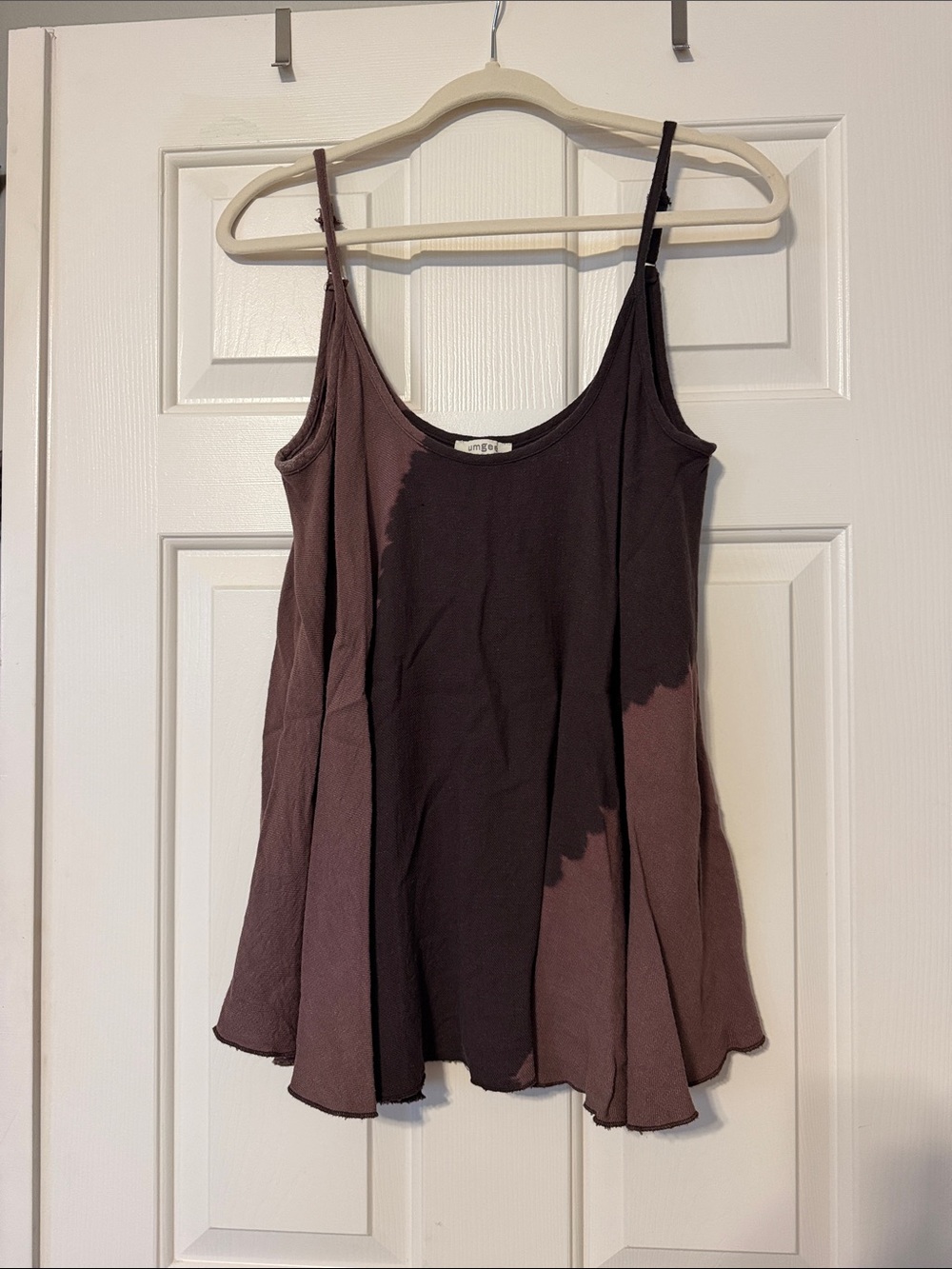 Umgee Two-Tone Brown Tie-Dye Swing Cami